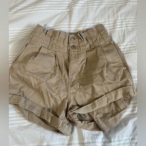 Women's Tan High-Waisted Shorts